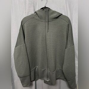 Nike Men's Olive Gray Quilted Zip-Up Hoodie